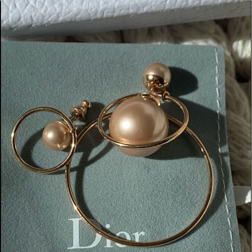SOLD Dior Pink Pearl Christian Mise En Tribal Hoop